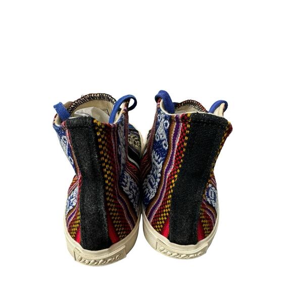 Inkkas UNISEX Textile Blanket High Top Sneakers Size W 6 M 4 Handmade In Mexico - Picture 5 of 8